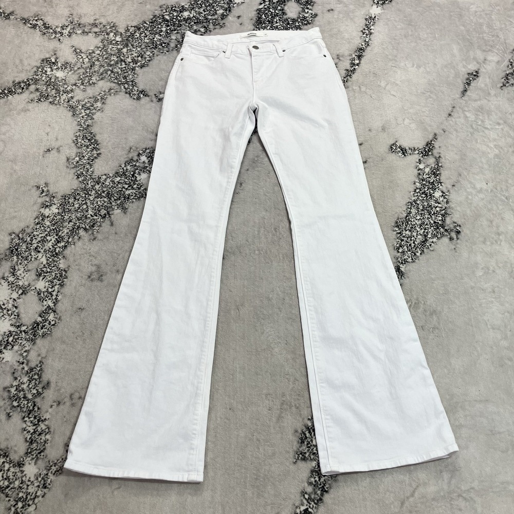 Hudson Drew Boot Womens Sz 29 White Mid Rise Bootcut Flare Stretch Denim Jeans